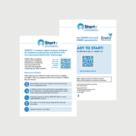 Erelzi STARTZ enrolment instruc-qr code website - MLR-0886-AU